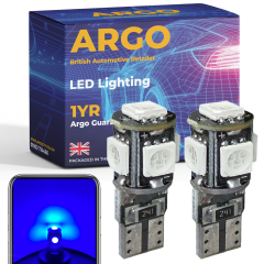 501 T10 Led 5 Smd Canbus Xenon Ice Blue Side Light Bulbs